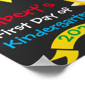 レインボーシャークの初日の学校チョークボード ポスター (角)