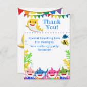 レインボーシャーク誕生祝い サンキューカード (正面/裏面)