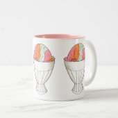 レインボーシャーベットアイスクリームシャーベットデザートスクープ ツートーンマグカップ (正面右)