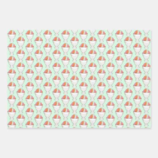 レインボーシャーベットアイスクリームシャーベットデザートスクープ ラッピングペーパーシート (正面2)