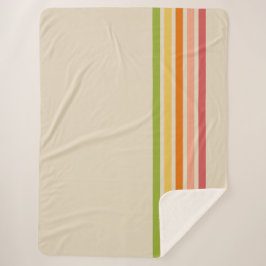 レインボーシャーベットストライプのヴィンテージ シェルパブランケット
