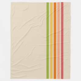 レインボーシャーベットストライプのヴィンテージ フリースブランケット