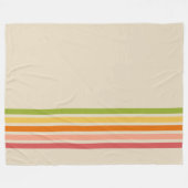 レインボーシャーベットストライプのヴィンテージ フリースブランケット (正面(横))