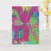 レインボーシャーベールフォイルドグリーティングカード カード (黄色い花)