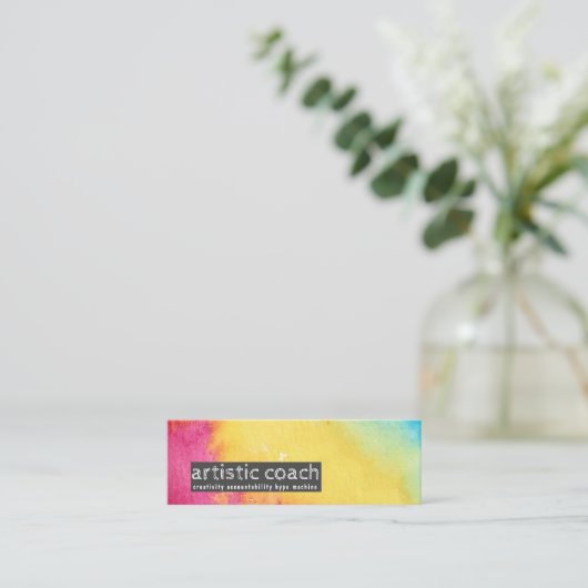 レインボーシャーベ芸術的ットQRコードスティックカード スキニー名刺 (スタンド正面)