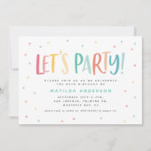 レインボーシンプルカラフルモダンタイポグラフィ 招待状 (正面)