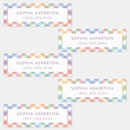 レインボーシンプルプパーソナライズされたライドかわいい ラベル (グループ)