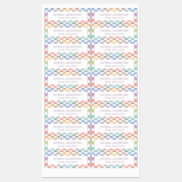 レインボーシンプルプパーソナライズされたライドかわいい ラベル