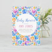 レインボーシーシェルズベビーシャワー招待状 招待状 (スタンド正面)