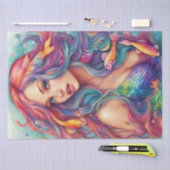 レインボーシーズ：パステルのマーメイド海デクページ 薄葉紙 (クラフト)