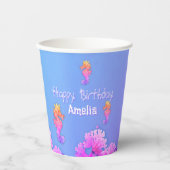 レインボーシーホースパーソナライズされたパーティー 紙コップ (正面)