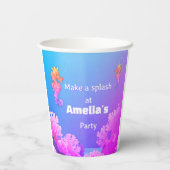 レインボーシーホースパーソナライズされたパーティー 紙コップ (裏面)