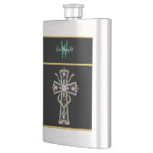 レインボージェムストーンクロスブローチ フラスク (左)