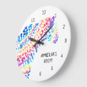 レインボージャガーパーソナライズされたクロック ラージ壁時計 (傾斜)
