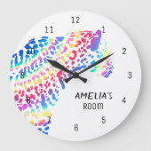 レインボージャガーパーソナライズされたクロック ラージ壁時計 (正面)