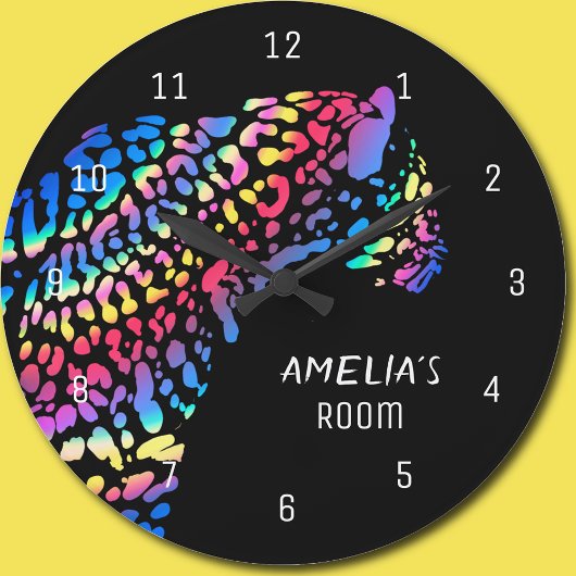 レインボージャガーパーソナライズされたクロック ラージ壁時計