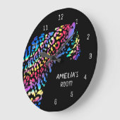 レインボージャガーパーソナライズされたクロック ラージ壁時計 (傾斜)
