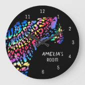 レインボージャガーパーソナライズされたクロック ラージ壁時計 (正面)