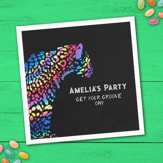 レインボージャガーパーソナライズされたパーティー スタンダードカクテルナプキン