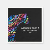 レインボージャガーパーソナライズされたパーティー スタンダードカクテルナプキン (正面)