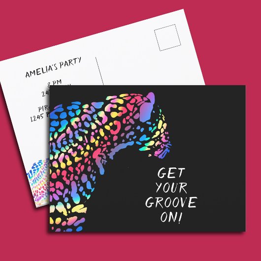 レインボージャガーパーティの招待状 ポストカード