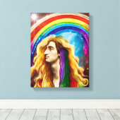 レインボージャムマンオブオールラブアートファンタジー キャンバスプリント (インサイチュ (ウッドフロア))