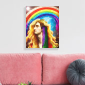 レインボージャムマンオブオールラブアートファンタジー キャンバスプリント (インサイチュ (リビング))