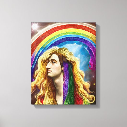 レインボージャムマンオブオールラブアートファンタジー キャンバスプリント (正面)