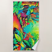 レインボージャングル：ヴィヴィヴィッドドリーム ビーチタオル (正面)