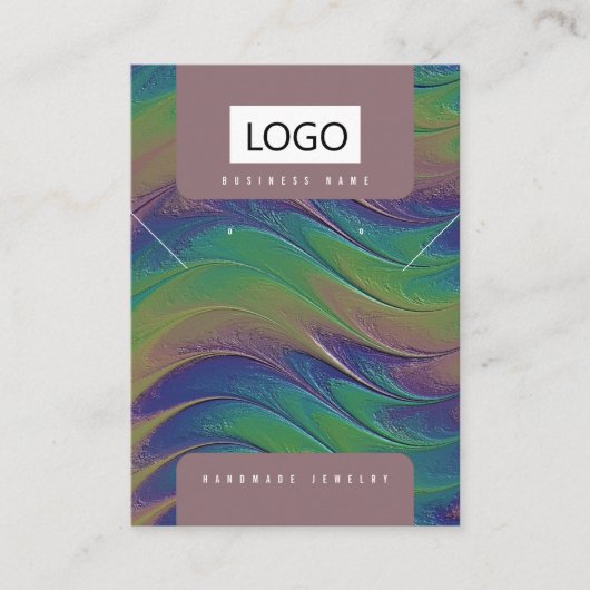 レインボージュエリーイヤリングネックレスディスカード 名刺 (正面)