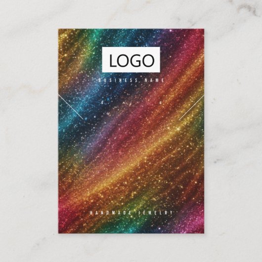 レインボージュエリーイヤリングネックレスディスカード 名刺 (正面)