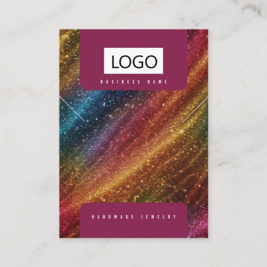 レインボージュエリーイヤリングネックレスディスプレイカード 名刺 (正面)