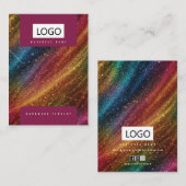 レインボージュエリーイヤリングネックレスディスプレイカード 名刺 (正面/裏面)