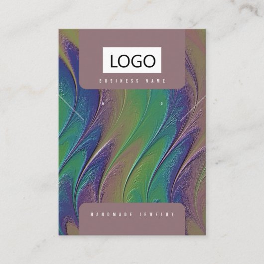 レインボージュエリーイヤリングネックレスディスプレイカード 名刺 (正面)