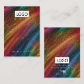 レインボージュエリーイヤリングネックレスディスプレイカード 名刺 (正面/裏面)