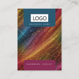 レインボージュエリーイヤリングネックレスディスプレイカード 名刺