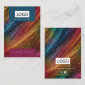 レインボージュエリーイヤリングネックレスディスプレイカード 名刺 (正面/裏面)