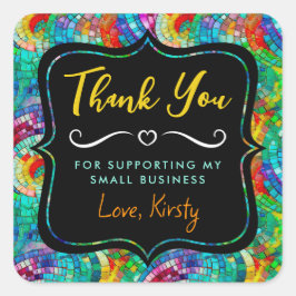 レインボージュエルトーンモザイクガラス小規模企業 スクエアシール