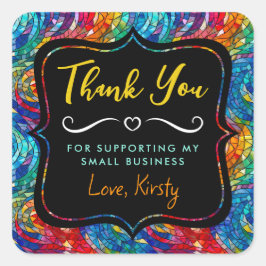 レインボージュエルトーンモザイクガラス小規模企業 スクエアシール