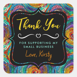 レインボージュエルトーンモザイクガラス小規模企業 スクエアシール