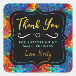 レインボージュエルトーンモザイクガラス小規模企業 スクエアシール