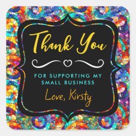 レインボージュエルトーンモザイクガラス小規模企業 スクエアシール