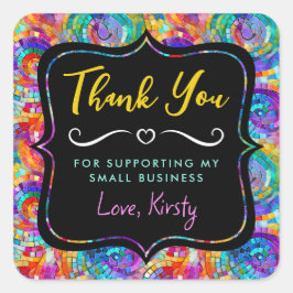 レインボージュエルトーンモザイクガラス小規模企業 スクエアシール