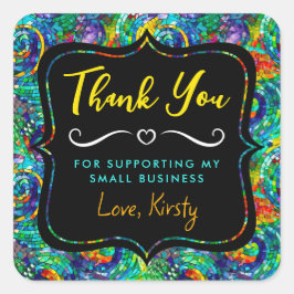 レインボージュエルトーンモザイクガラス小規模企業 スクエアシール