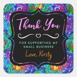 レインボージュエルトーンモザイクガラス小規模企業 スクエアシール