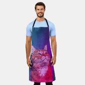 レインボージンジャーキャットヴィンテージオールオーバープリントエプロン エプロン (着用した状態)