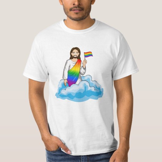 レインボージーザスフラッグ Tシャツ (正面)