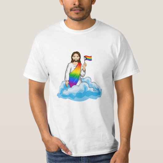 レインボージーザス・プログレスフラグ Tシャツ (正面)