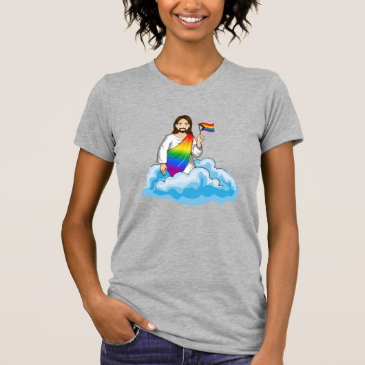 レインボージーザス・プログレスフラグ Tシャツ (正面)