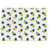 レインボースイカ柄 ラージペーパーバッグ (正面)